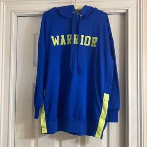 Women’s Blue and Yellow Hoodie; Buttons on the side unbutton; Light material